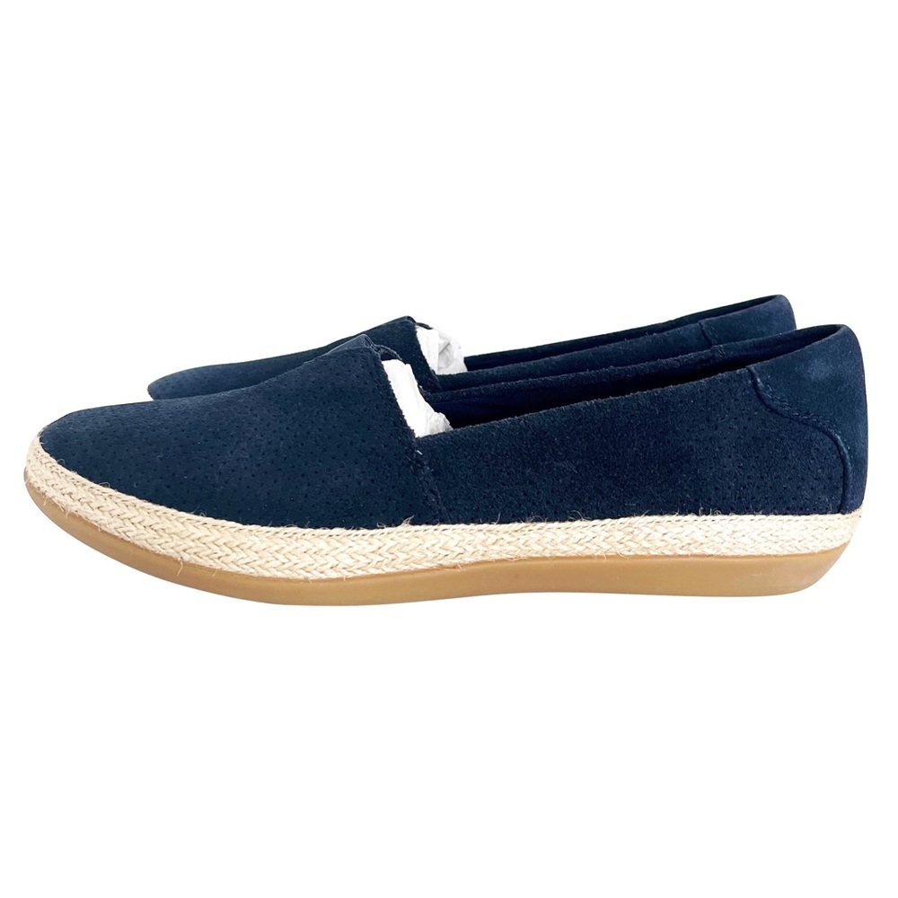 CLARKS Comfort Espadrille Slip on Sneakers Navy Blue Size 9.5 NWOT